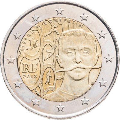 купить Франция 2 euro (евро) 2013 "150 лет со дня рождения Пьера де Кубертена"