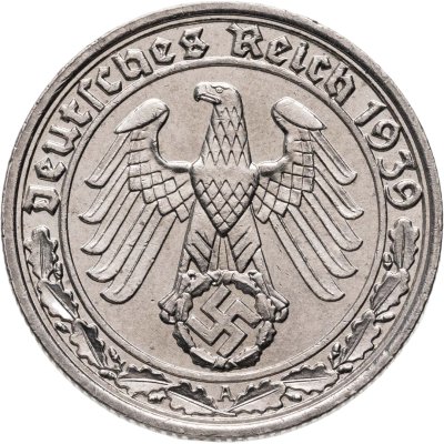 купить Германия, Третий рейх 50 рейхспфеннигов (reichspfennig) 1939