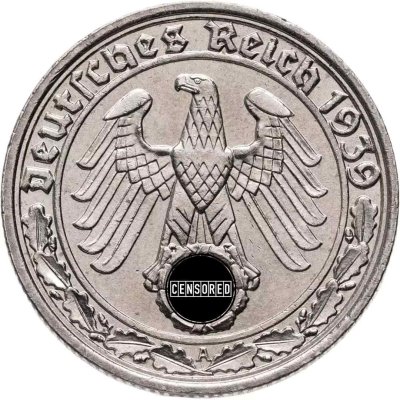 купить Германия, Третий рейх 50 рейхспфеннигов (reichspfennig) 1939