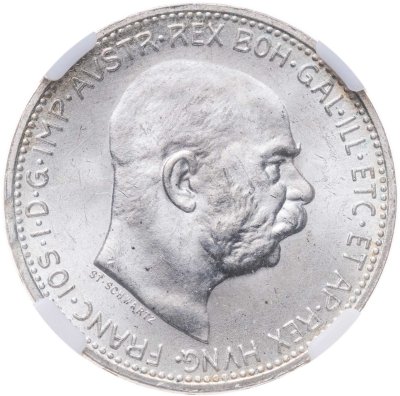 купить Австро-Венгрия 1 крона 1914 для Австрии в слабе ННР MS64