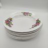 Купить Набор из 6 суповых тарелок с цветочным декором, фаянс, деколь, Конаковский фаянсовый завод им. М.И. Калинина (ЗиК Конаково), СССР, 1974-1991 гг.