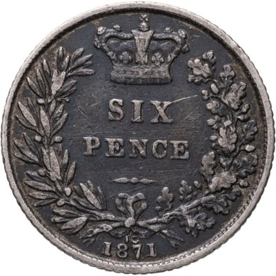 купить Великобритания 6 пенсов (pence) 1871