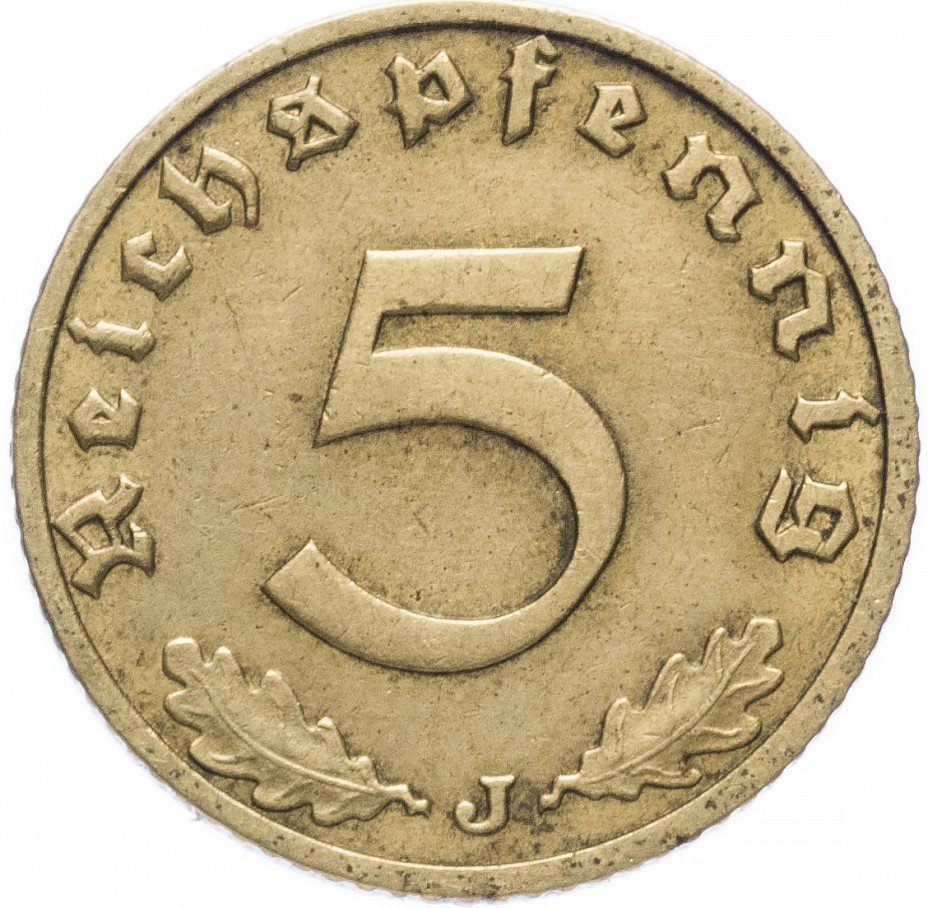 купить Германия (Третий Рейх) 5 рейх  пфеннигов 1937 "J"