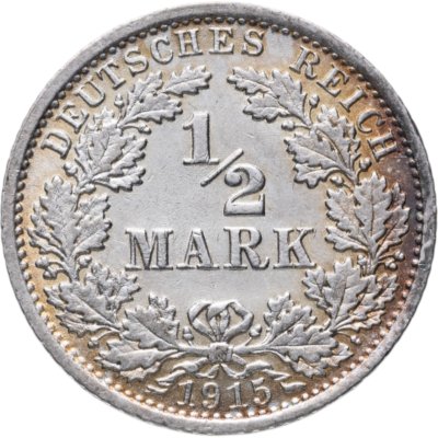 купить Германия 1/2 марки (mark) 1915 A знак монетного двора: "A" - Берлин