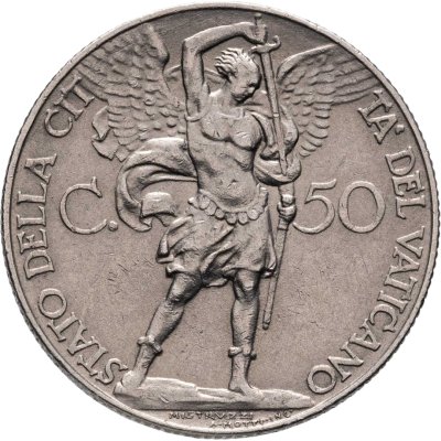 купить Ватикан 50 чентезимо (centesimi) 1930