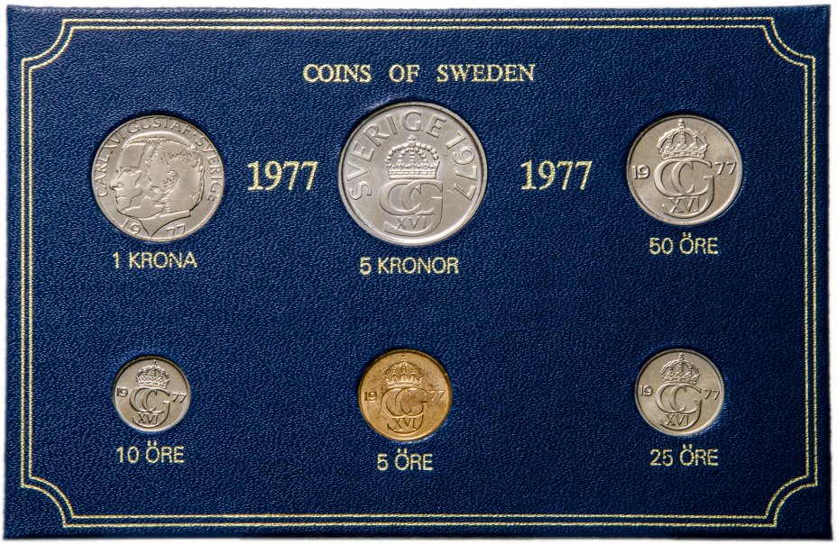 купить Швеция 1977 годовой набор из 6 монет в официальном пластике
