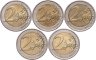 Купить Германия набор юбилейных монет 2 евро (euro) 2019-2025 (5 штук) Знак монетного двора "F" - Штутгарт