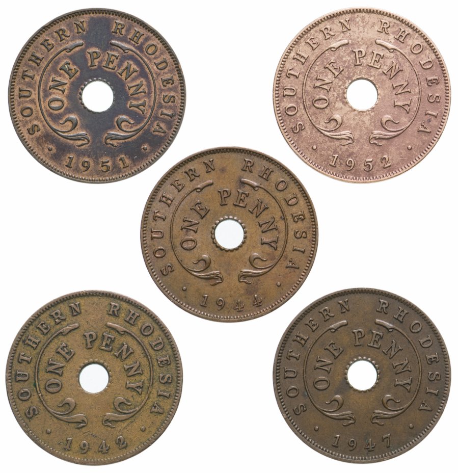 купить Южная Родезия набор из 5 монет 1942-1952