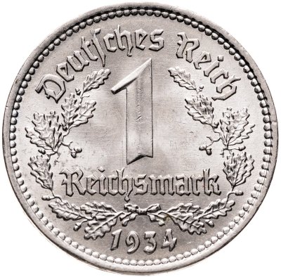 купить Германия, Третий рейх 1 рейхсмарка 1934 А