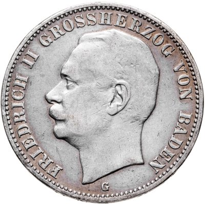 купить Германия (Империя) 3 марки (mark) 1909 G Баден