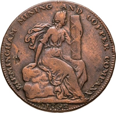 купить Великобритания торговый токен 1/2 пенни 1792 "Бирмингемская горно-медная компания"