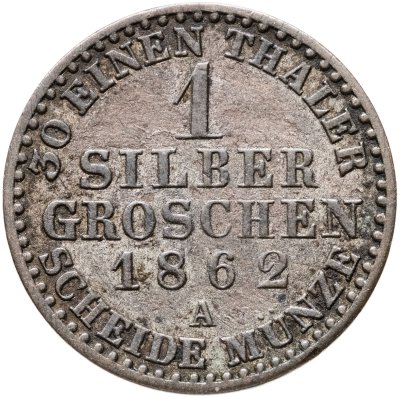 купить Германия, Пруссия 1 серебряный грош 1862