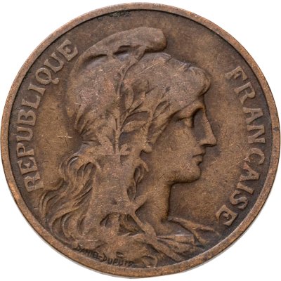 купить Франция 5 сантимов (centimes) 1908