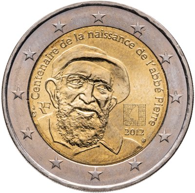 купить Франция 2 евро (euro) 2012 "100 лет со дня рождения аббата Пьера"