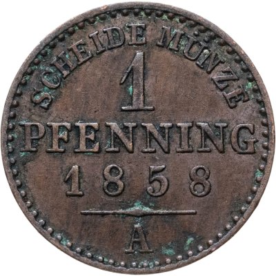 купить Германия, Пруссия 1 пфеннинг 1858