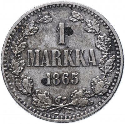 Купить 1 марка (markka) 1865 S, монета для Финляндии