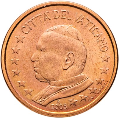 купить Ватикан 5 центов (cents) 2005 "Портрет Папы Иоана Павла II"