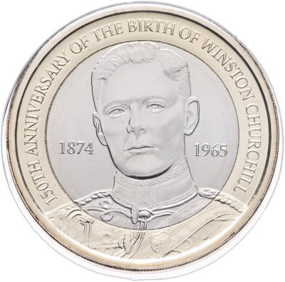 купить Великобритания 2 фунта 2024 "150 лет со дня рождения Уинстона Черчилля"