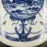 Купить Доска сырная с изображением парусника и морской атрибутики, фарфор, деколь, СССР, 1970-1990 гг.
