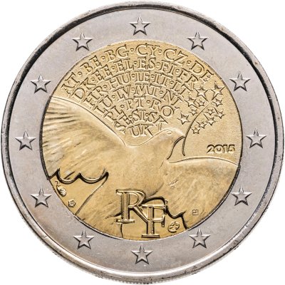 купить Франция 2 евро (euro) 2015 70 лет мира в Европе