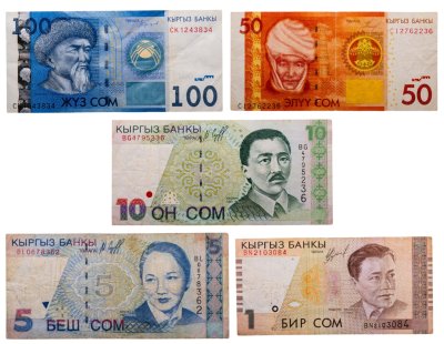 купить Кыргызстан набор 1, 5, 10, 50, 100 сом 1997-2016