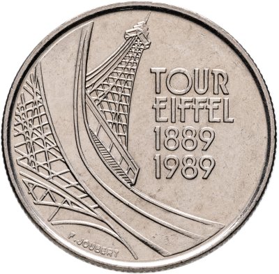 купить Франция 5 франков (francs) 1989 "100 лет Эйфелевой башне"