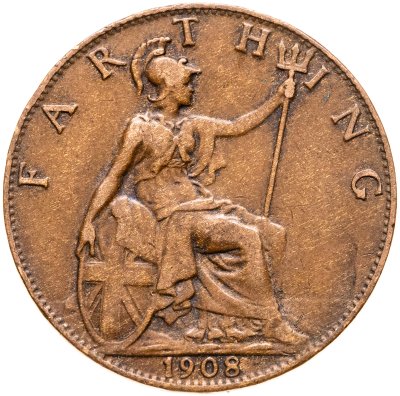 купить Великобритания 1 фартинг (farthing) 1908