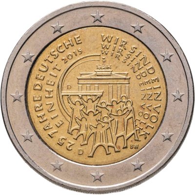 купить Германия 2 евро (euro) 2015 D 25 лет объединению Германии