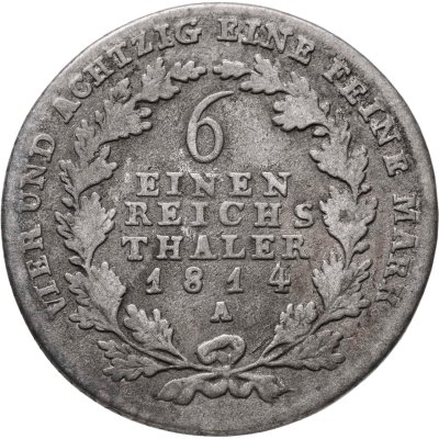 купить Германия, Пруссия 1/6 рейхсталера 1814