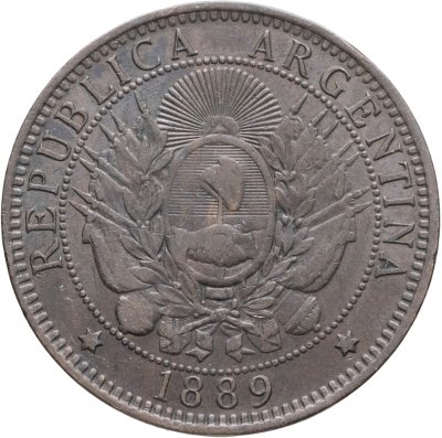 купить Аргентина 2 сентаво (centavos) 1889