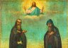 Купить Икона "Свв. прпп. Макарий Унженский и Ефрем Сирин", дерево, масло, Российская империя, 1880-1910 гг.