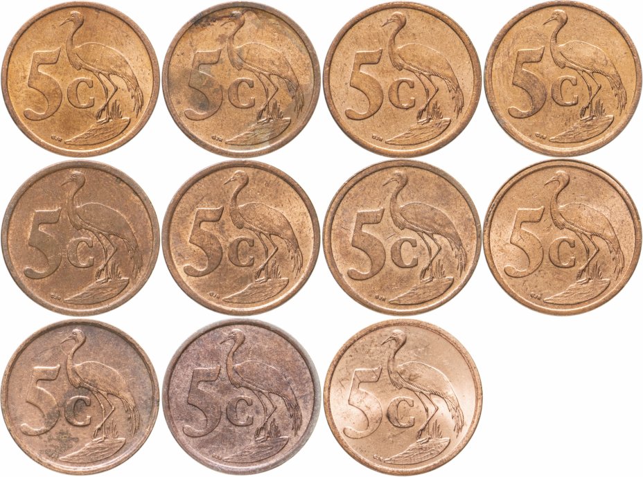 купить ЮАР набор из 11 монет 5 центов (cent) 2000-2011