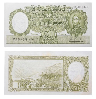 купить Аргентина 50 песо 1968 - 1969 год (Pick 276)