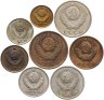 Купить Набор из 8 монет 1, 2, 3, 5, 10, 15, 20, 50 копеек 1982
