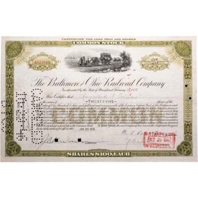 купить США акции "The Baltimore and Ohio Railroad Company" 1946