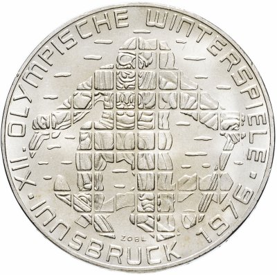 купить Австрия 100 шиллингов (shillings) 1975 "XII зимние Олимпийские Игры, Инсбрук 1976 - Лыжник" (знак монетного двора: "Орёл" - Халль-ин-Тироль)