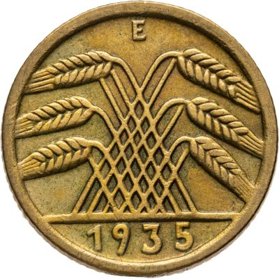 купить Германия 5 рейхспфеннигов (reichspfennig) 1935 E знак монетного двора "E" — Мульденхюттен