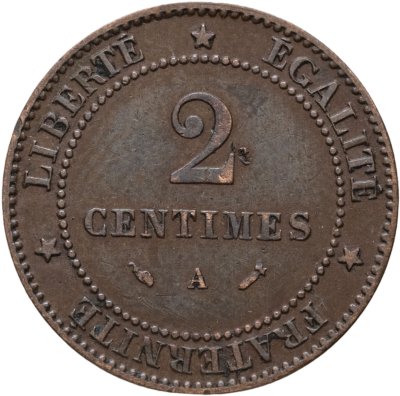купить Франция 2 сантима (centimes) 1895