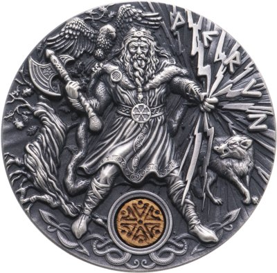 купить Остров Ниуэ 2 доллара 2018 "Боги древних славян- Перун", в футляре с сертификатом