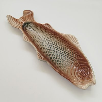 купить Селёдочница в форме рыбы, фаянс, роспись, СССР, 1950-1970 гг.