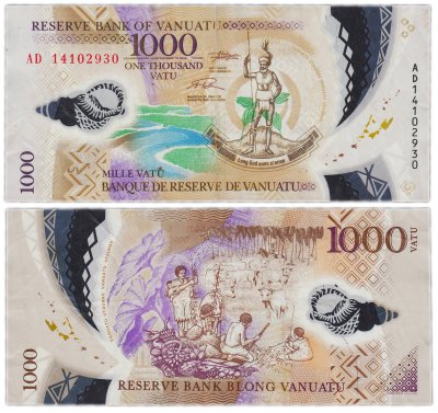 купить Вануату - 1000 вату 2014 "Меланезийский вождью Фермеры" полимер Pick 16
