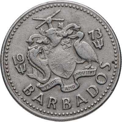 купить Барбадос 25 центов (cents) 1973