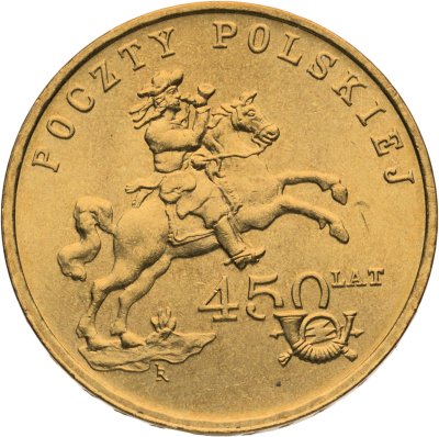 купить Польша 2 злотых 2008 "450 лет польской почтовой службе"