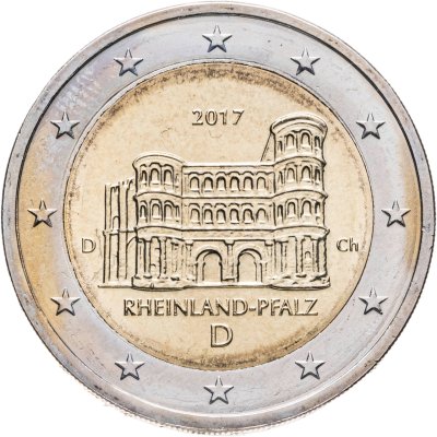 купить Германия 2 евро (euro) 2017 Федеральные земли: Рейнланд-Пфальц - Порта Нигра, знак монетного двора "D" - Мюнхен