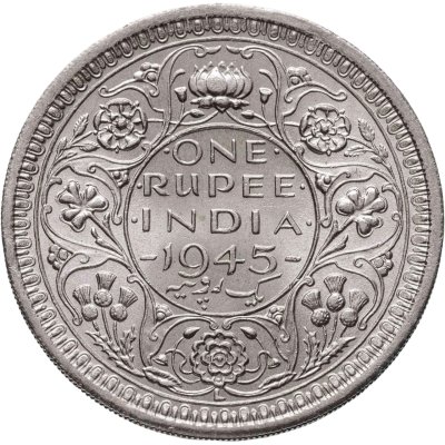 купить Индия (Британская) 1 рупия (rupee) 1945 L знак монетного двора: "L" - Лахор