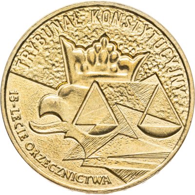 купить Польша 2 злотых 2001 "15 лет Конституционному суду Польши"
