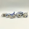 Купить Набор из восьми статуэток "Крысы", Гжель, фарфор, роспись, Россия, 1990-2010 гг.