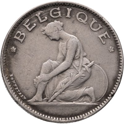 купить Бельгия 1 франк 1922 Надпись на французском - 'BELGIQUE'