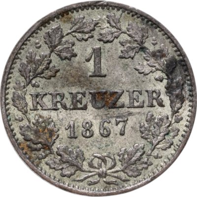 купить Германия (Бавария) 1 крейцер (kreuzer) 1867