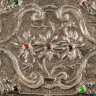 Купить Шкатулка, украшенная басменными накладками с изображением цветов и бабочек, дерево, металл, стекло, Россия, 1900-1910 гг.